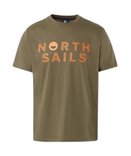NORTH SAILS LINE PRINT T-shirt en coton avec maxi imprimé olives poussiéreuses - T-shirt - 4
