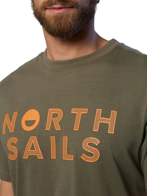 LINE PRINT T-shirt en coton avec maxi imprimé olives poussiéreuses - T-shirt