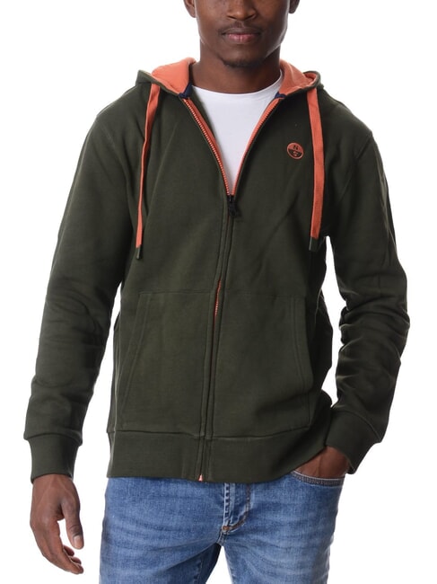 LOGO Sweat &agrave; capuche enti&egrave;rement zipp&eacute; vert for&ecirc;t - Pulls molletonn&eacute;s