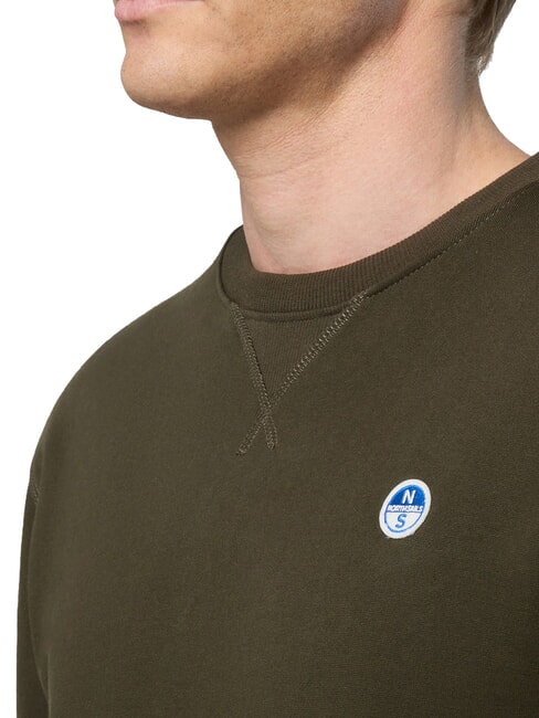 ROUND LOGO Sweat-shirt ras du cou en coton vert for&ecirc;t - Pulls molletonn&eacute;s