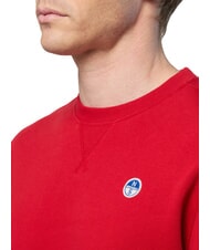 NORTH SAILS ROUND LOGO Sweat-shirt ras du cou en coton lave rouge - Pulls molletonn&eacute;s - 3