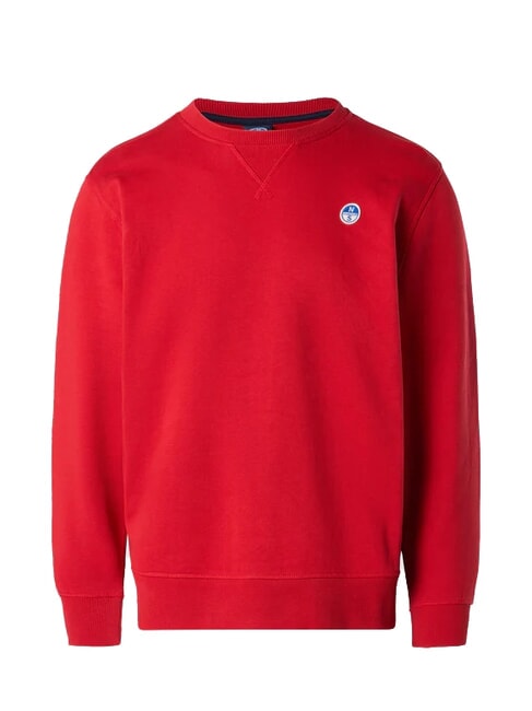 ROUND LOGO Sweat-shirt ras du cou en coton lave rouge - Pulls molletonn&eacute;s
