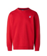 NORTH SAILS ROUND LOGO Sweat-shirt ras du cou en coton lave rouge - Pulls molletonn&eacute;s - 4