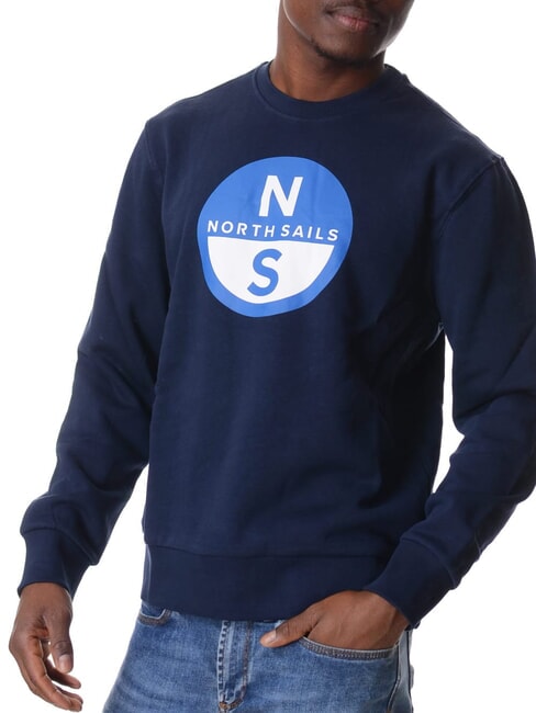 GRAPHIC Sweat-shirt ras du cou en coton bleu marine - Pulls molletonnés