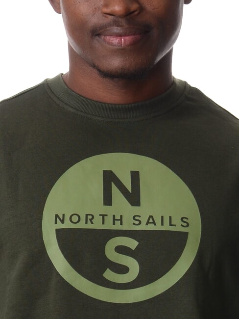 GRAPHIC Sweat-shirt ras du cou en coton vert forêt - Pulls molletonnés