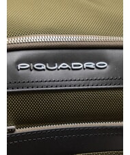 PIQUADRO LINK Sac à dos en cuir et tissu, support pc 15,6" VERT - Sacs à dos pour ordinateur portable - 3