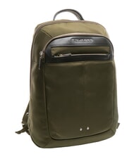 PIQUADRO LINK Sac à dos en cuir et tissu, support pc 15,6" VERT - Sacs à dos pour ordinateur portable - 4