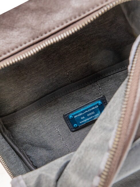 BLACK SQUARE Sac à dos asymétrique en cuir bleu/marron foncé - Sacs à dos pour ordinateur portable