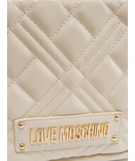LOVE MOSCHINO QUILTED Sac à bandoulière avec poignée en chaîne Ivoire - Sacs pour Femme - 3