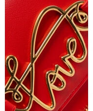 LOVE MOSCHINO CURSIVE LOGO Sac à bandoulière avec bandoulière ROUGE - Sacs pour Femme - 3