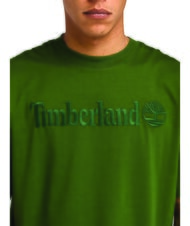 TIMBERLAND EMBROIDERY TONAL T-shirt en cotton noir/vert forêt - T-shirt - 3