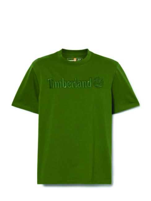 EMBROIDERY TONAL T-shirt en cotton noir/vert forêt - T-shirt