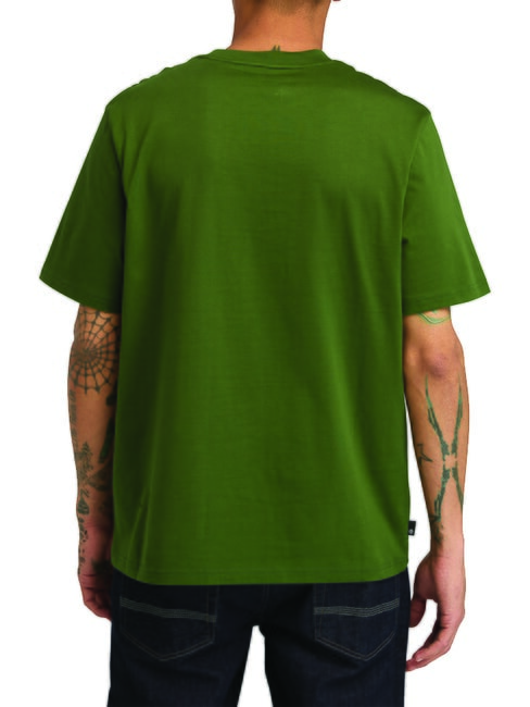 EMBROIDERY TONAL T-shirt en cotton noir/vert forêt - T-shirt