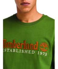 TIMBERLAND ESTABILISHED 1973 T-shirt en cotton noir/vert for&ecirc;t - T-shirt - 3