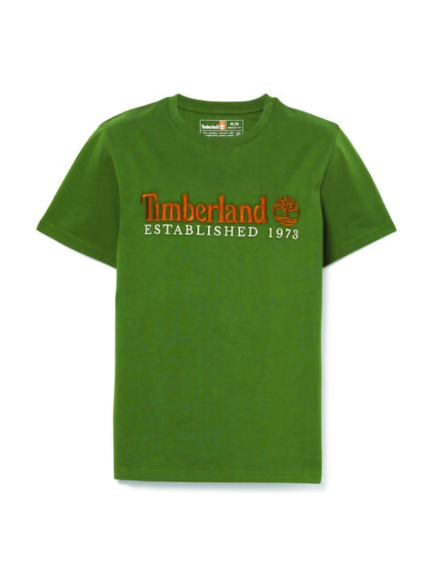 ESTABILISHED 1973 T-shirt en cotton noir/vert for&ecirc;t - T-shirt