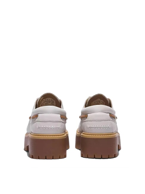 STONE STREET  Chaussures bateau à semelles hautes blanc pleine fleur - Chaussures Femme