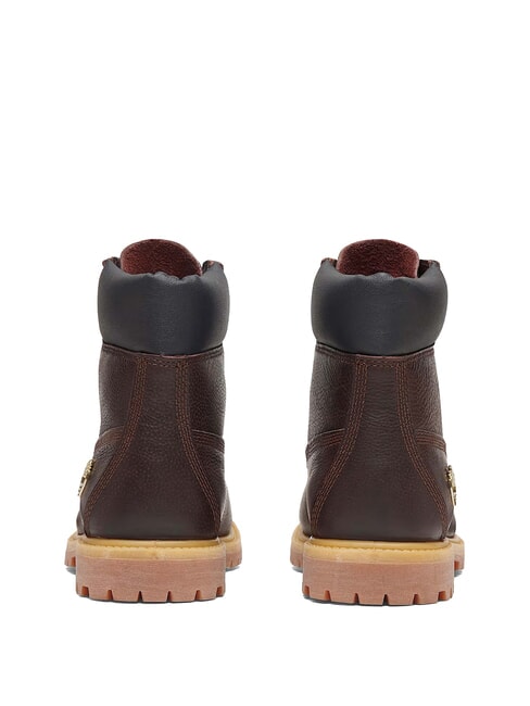 PREMIUM 6 INCH  Bottines en cuir rembourrées cuir pleine fleur marron foncé avec noir - Chaussures Femme