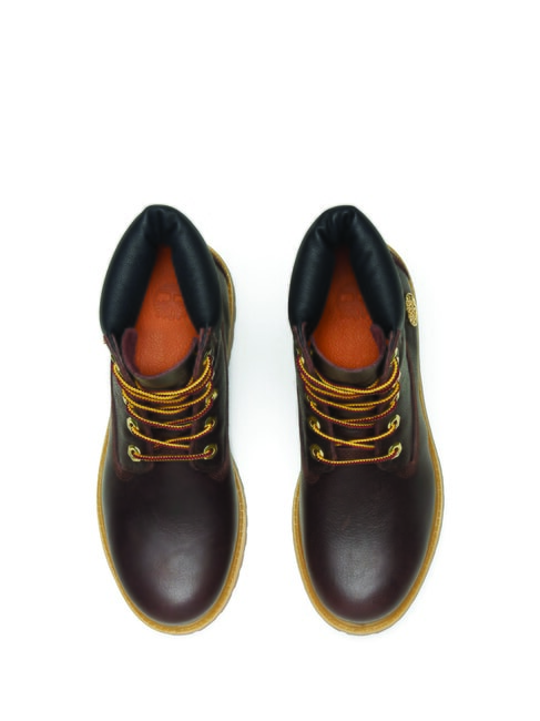 PREMIUM 6 INCH  Bottines en cuir rembourrées cuir pleine fleur marron foncé avec noir - Chaussures Femme