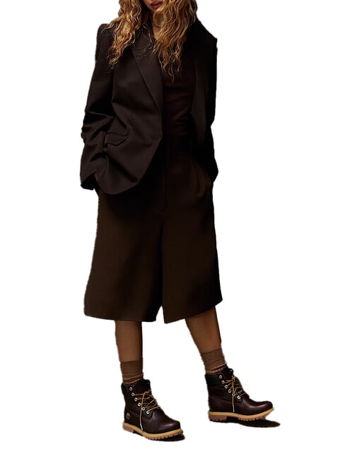 PREMIUM 6 INCH  Bottines en cuir rembourrées cuir pleine fleur marron foncé avec noir - Chaussures Femme