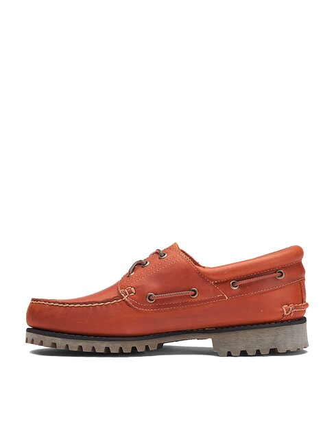 AUTHENTIC  Chaussures bateau en cuir orange moyen pleine fleur - Chaussures Homme