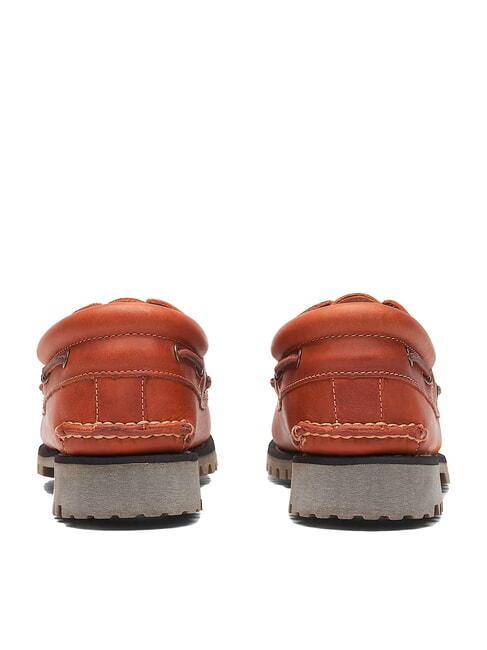 AUTHENTIC  Chaussures bateau en cuir orange moyen pleine fleur - Chaussures Homme