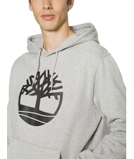 TIMBERLAND TREE LOGO Sweatshirt à capuche gris moyen chiné - Pulls molletonnés - 3