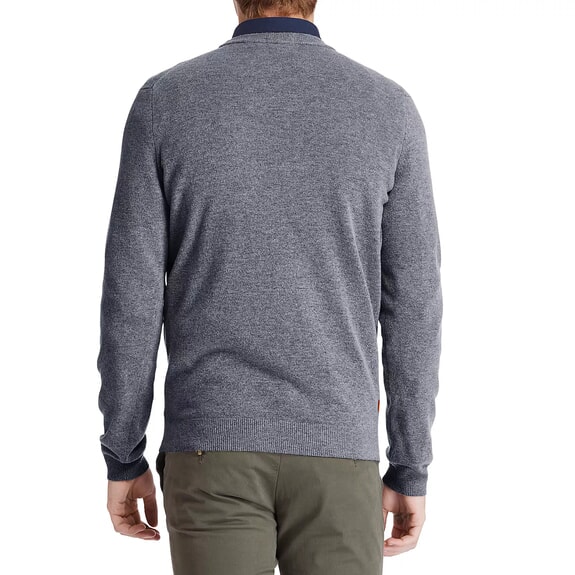 MERINO Pull ras du cou en laine mélangée foncé / gris / chiné - Pulls pour hommes