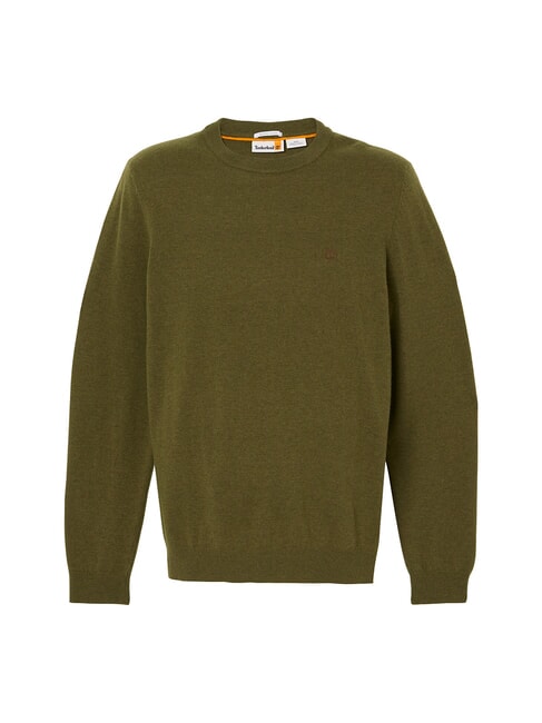 MERINO Pull ras du cou en laine mélangée sombreolive - Pulls pour hommes