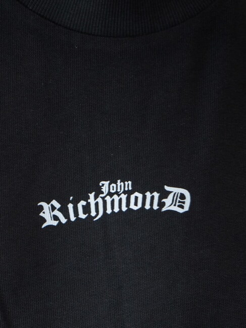 SANGARIS T-shirt en coton avec logo m&eacute;lange noir/gris - T-shirt