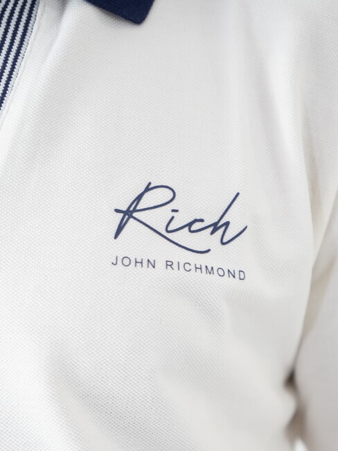 DABAK Polo à manches courtes et col en V blanc - chemise polo