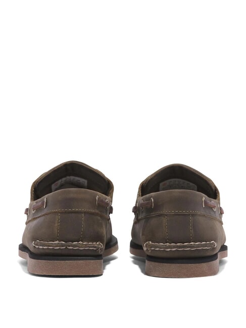 CLASSIC BOAT  Chaussures en cuir su&eacute;d&eacute; olive - Chaussures Homme