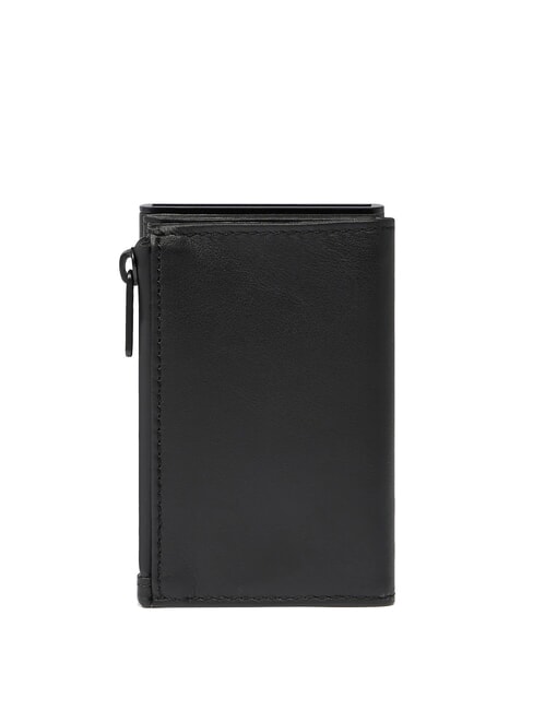 URBAN Portefeuille compact en cuir avec curseur Noir - Portefeuilles Homme