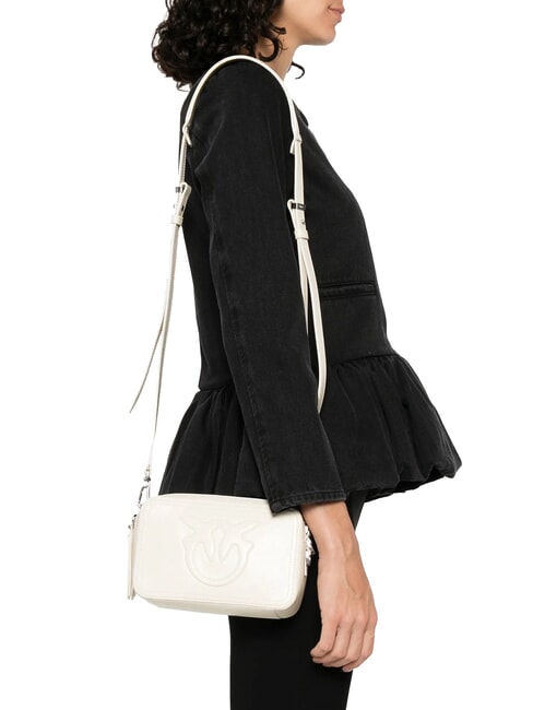 CARRIE Sacoche en cuir pour appareil photo soie blanche-argent brossé - Sacs pour Femme