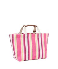 PINKO STRIPES Sac cabas en toile rayée de taille moyenne - Sacs pour Femme