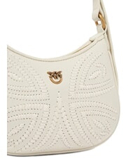 PINKO HALF MOON BABY Sac à bandoulière blanc de soie-or antique - Sacs pour Femme - 3