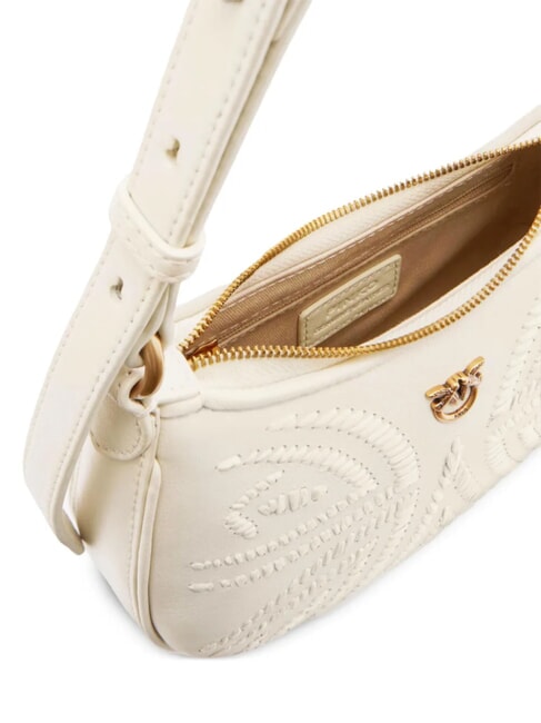 HALF MOON BABY Sac à bandoulière blanc de soie-or antique - Sacs pour Femme