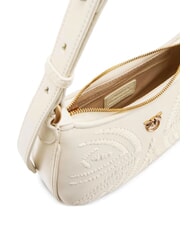 PINKO HALF MOON BABY Sac à bandoulière blanc de soie-or antique - Sacs pour Femme - 4