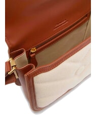 PINKO LOVE BOX BAG Mini sac à bandoulière en toile beige/marron-or antique - Sacs pour Femme - 4