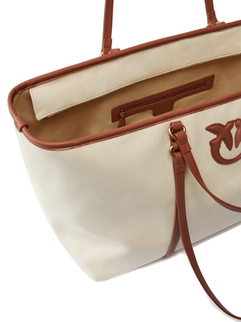 MIRANDA Sac cabas en toile avec doubles poignées multibeige/cuir-or antique - Sacs pour Femme