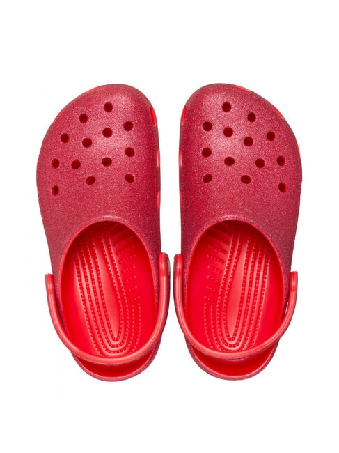 CLASSIC GLITTER CLOG W sabot &agrave; pantoufle rouge cerise - Chaussures Femme