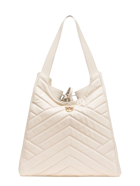 PUZZLE Sac à bandoulière en cuir cousu blanc de soie-or antique - Sacs pour Femme