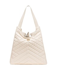 PINKO PUZZLE Sac à bandoulière en cuir cousu blanc de soie-or antique - Sacs pour Femme - 3