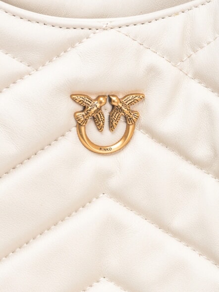 PUZZLE Sac à bandoulière en cuir cousu blanc de soie-or antique - Sacs pour Femme