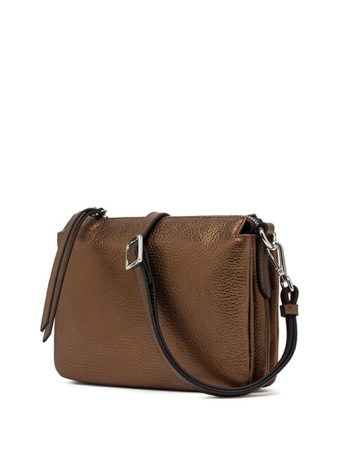 THREE Sac à bandoulière en cuir métallisé grillé - Sacs pour Femme