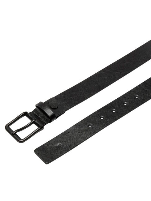 CKJ PIN BUCKLE Ceinture en cuir raccourcissable noir/noir mat - Ceintures