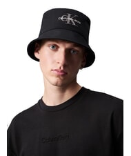CALVIN KLEIN CKJ MONO LOGO Bob en coton sur noir - Bonnets - 4