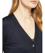 JOHN RICHMOND PEACEFUL Cardigan en lurex avec boutons bleu marine - Chandails pour femmes - 3
