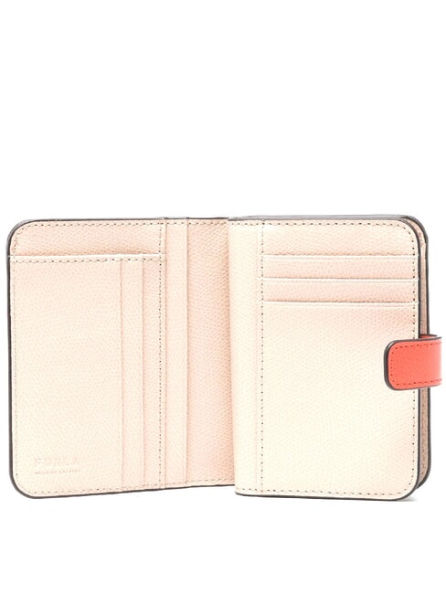 CAMELIA COMPACT Petit portefeuille en cuir paprika+azalée int. - Portefeuilles Femme