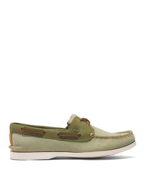 CLASSIC BOAT  Chaussures en cuir suédé vert clair - Chaussures Homme