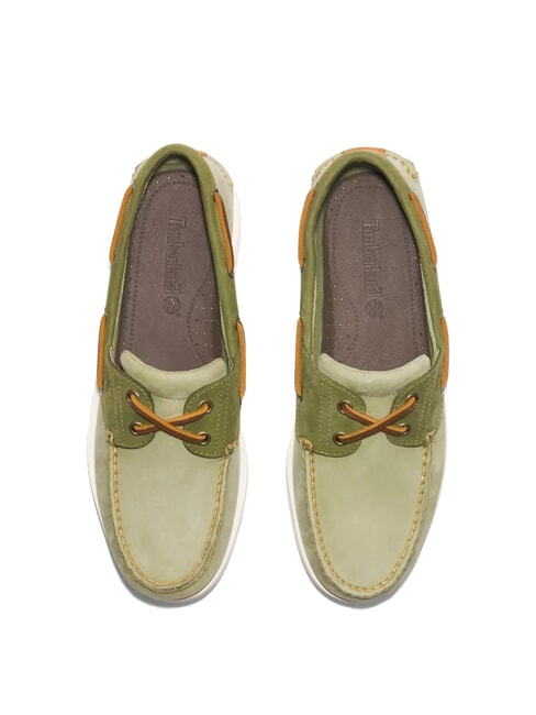 CLASSIC BOAT  Chaussures en cuir suédé vert clair - Chaussures Homme